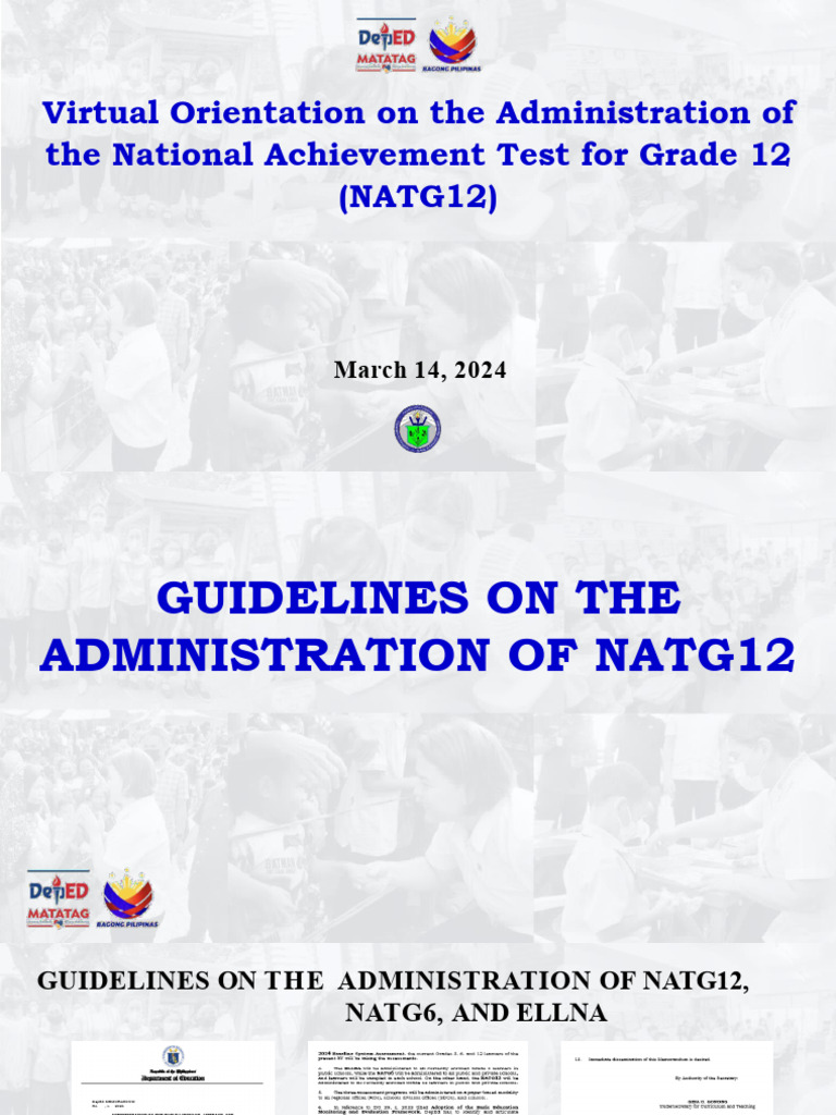 Guidelines for NATG12 Test Administration | PDF | Educational ...