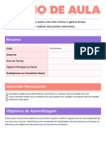 Doc de Plano de Aula Com Estilo Profissional Vibrante Em Roxo e Coral