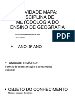 Atividade Mapa: Disciplina de Metodologia Do Ensino de Geografia