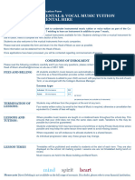 Enrolment Application Form INSTRUMENT - VOCAL TUITION
