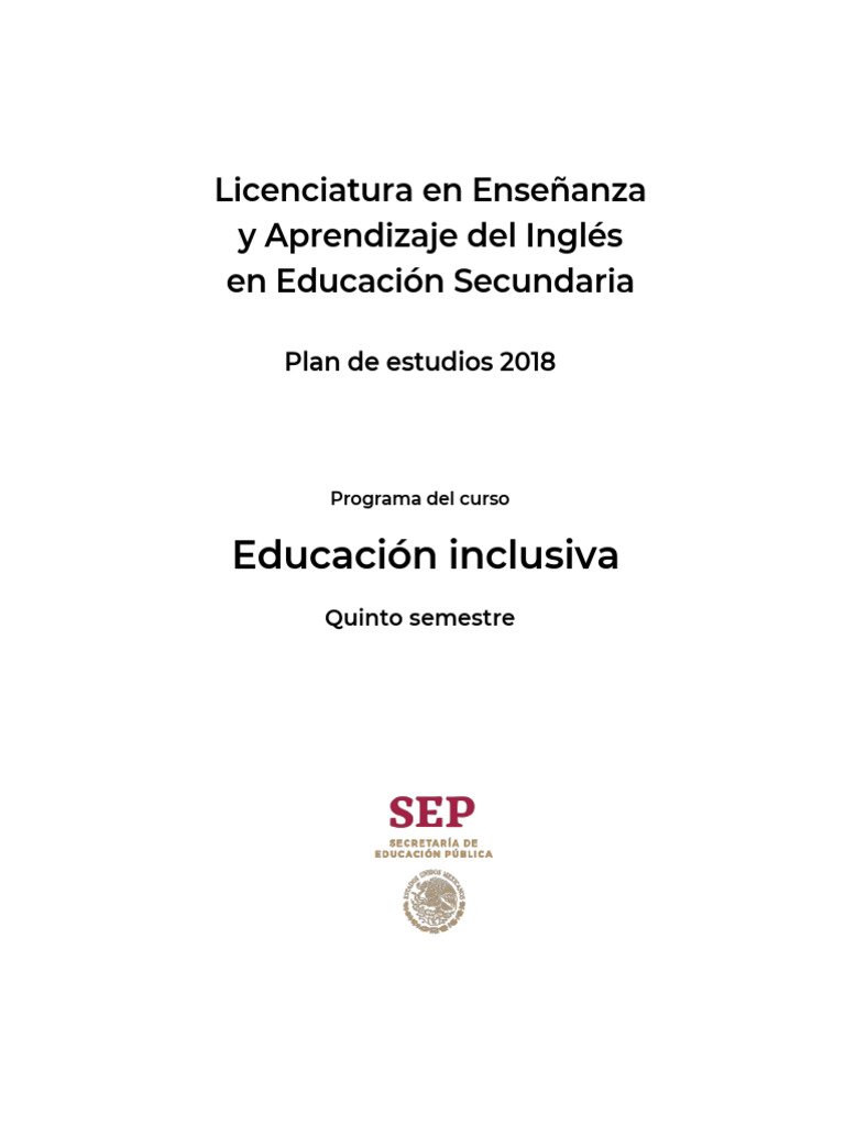 Educación Inclusiva | PDF | Plan de estudios | Inclusión (Educación)