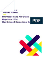 Cambridge Information and Key Dates For May June 2024