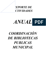 REPORTE DE ACTIVIDADE anual bibliotecas