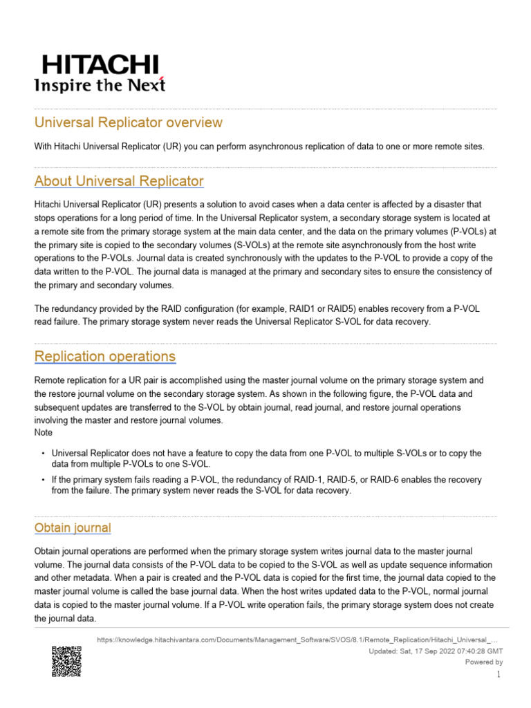 Overview of Hitachi Universal Replicator | PDF | Computer Data Storage ...