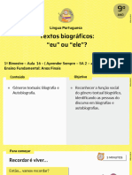 Textos Biográficos: "Eu" Ou "Ele"?: Língua Portuguesa