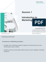 Session 1 - Introduction To Marketing Analytics