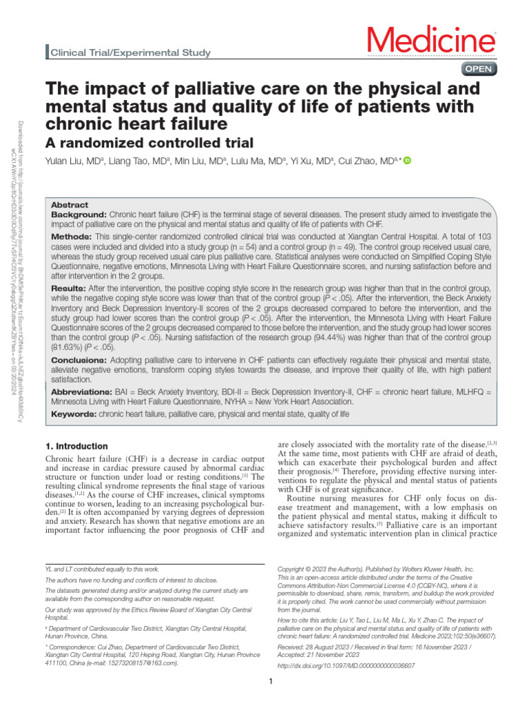 The Impact of Palliative Care On The Physical And.12 | PDF | Palliative ...