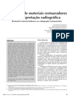 Influência de Materiais Restauradores Na Interpretação Radiográfica