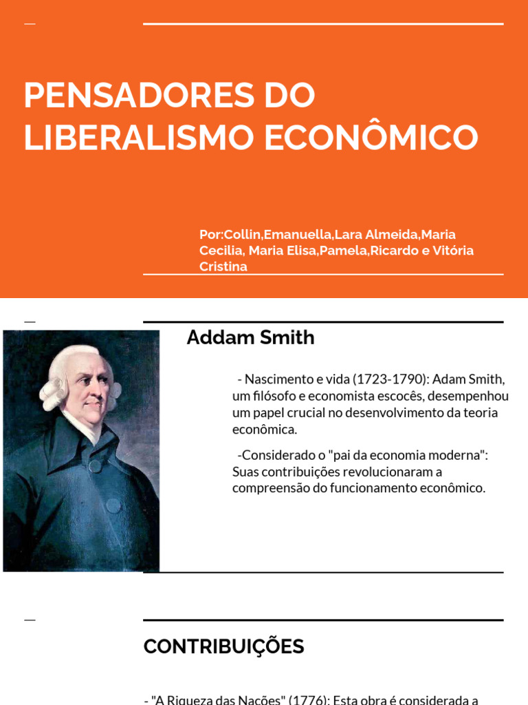 Pensadores do Liberalismo Econômico | PDF | Economia | Mercantilismo