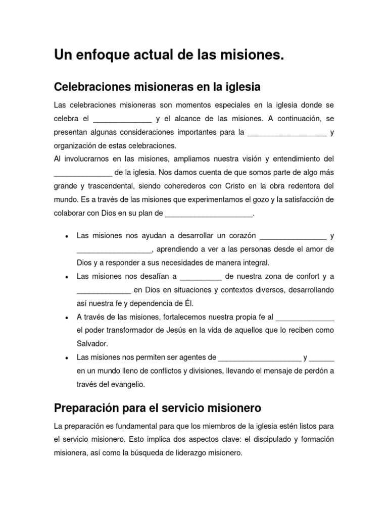 Estrategias de Misiones en la Iglesia | PDF | Misionero | Liderazgo