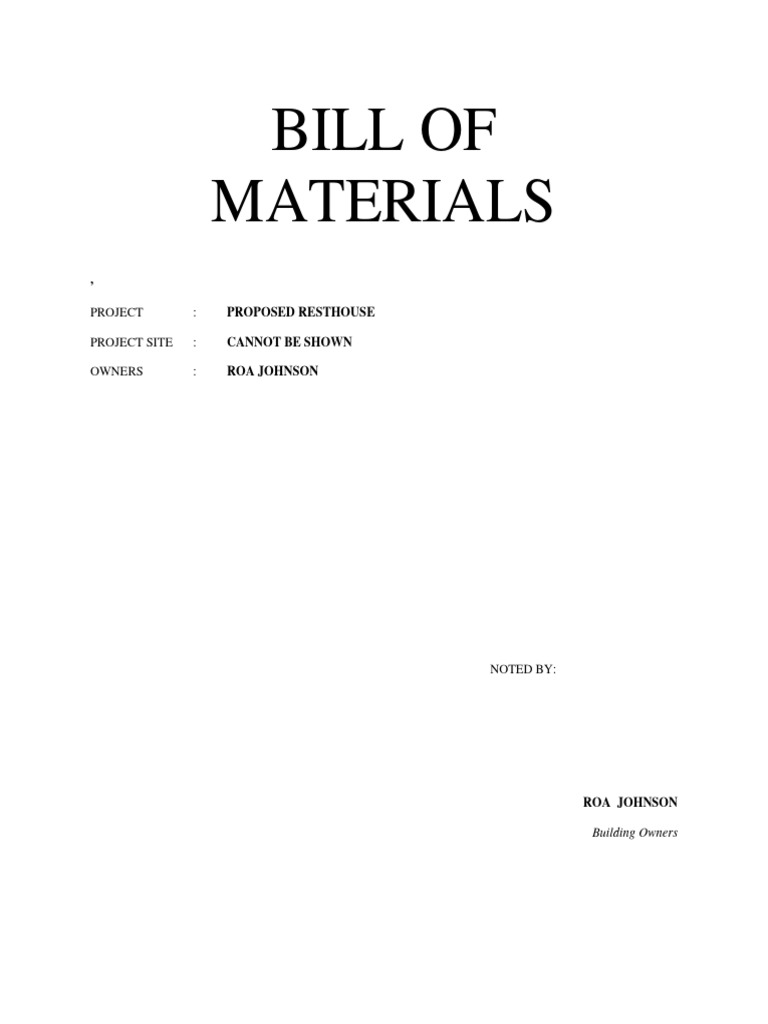 Sample of Bom | PDF