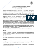 Estructura para Culminación Proyectos - Formulación y Gestión de Proyectos. (UCA, 2015)