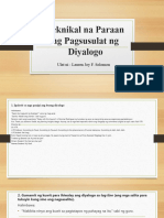 Teknikal na Paraan ng Pagsusulat ng Diyalogo