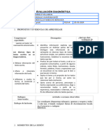 SESION DE APRENDIZAJE EVALUACIÓN DIAGNOSTICA LECTURA