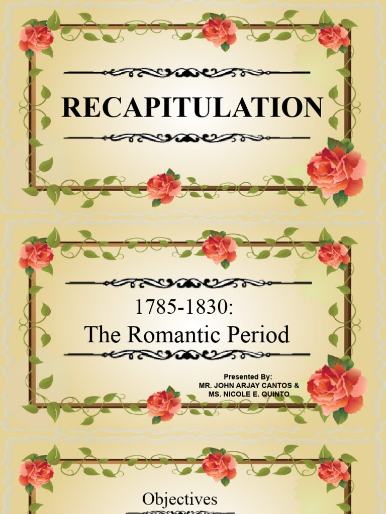 Overview of the Romantic Period (1785-1830) | PDF | Romanticism ...