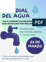 Cartel Evento Día Mundial Del Agua Gotas Orgánico Azul