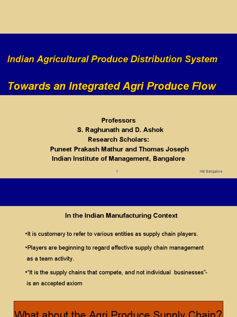 Indian Agri Prodn Distribtn System | PDF