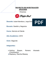 Proyecto de Servicio Al Cliente I Pizza Hut