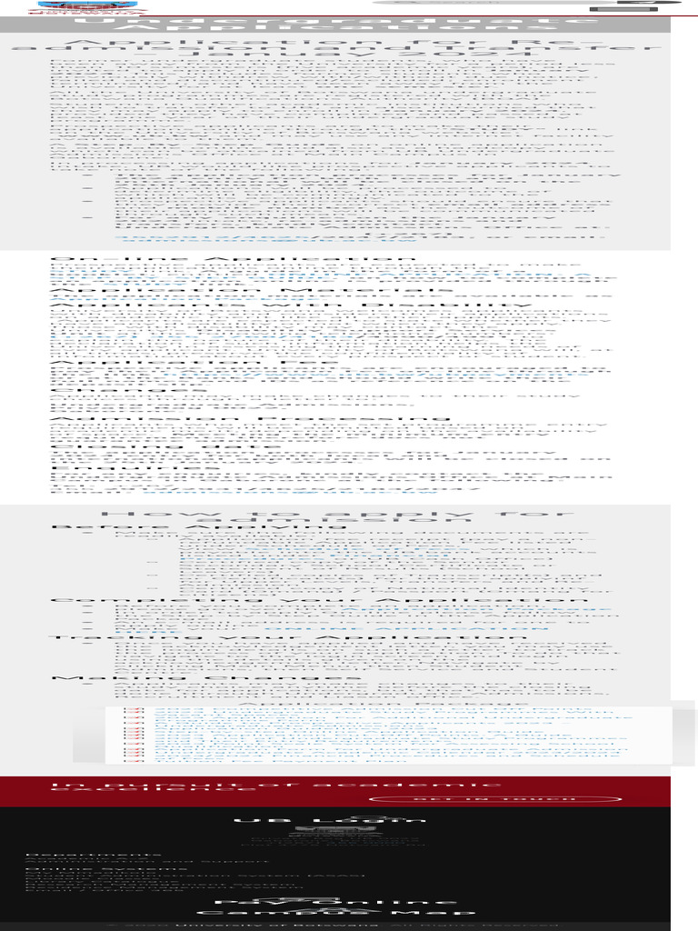 How To Apply For Admission University of Botswana | PDF