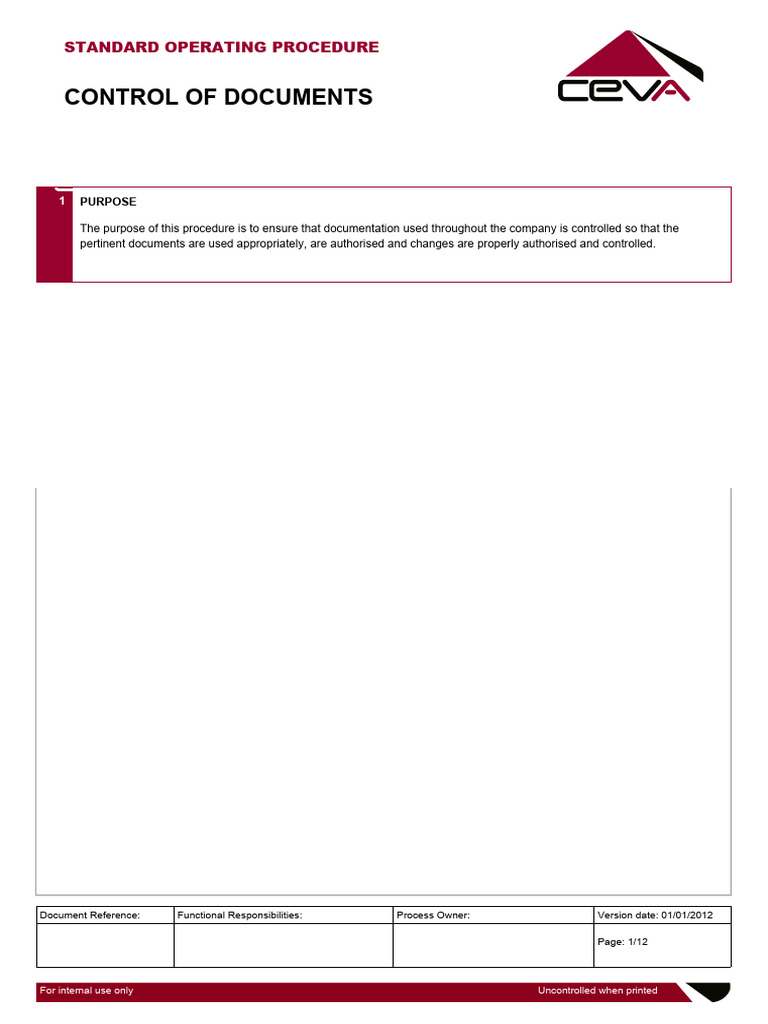 Example - 3.3.C.2 Control of Documents Procedure - A&NZ | PDF | Backup ...