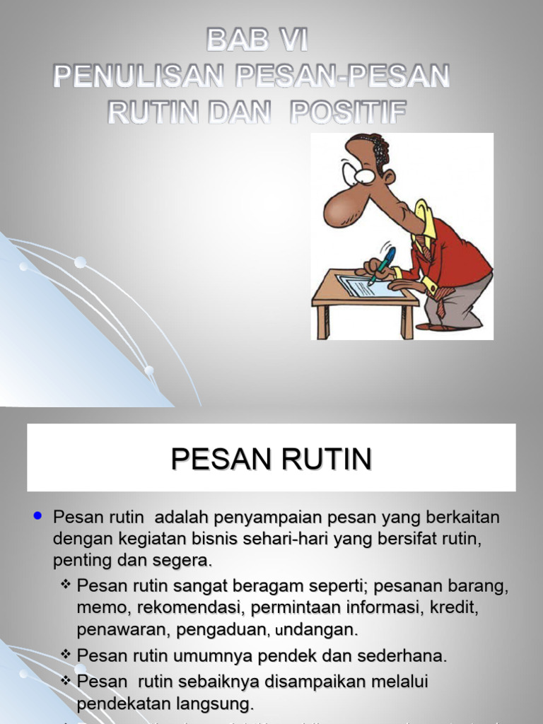Pesan Rutin dalam Komunikasi Bisnis | PDF