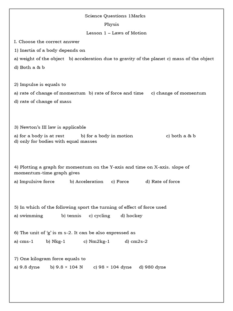 Science Questions 1marks3 Pdf Sound Nuclear Reactor