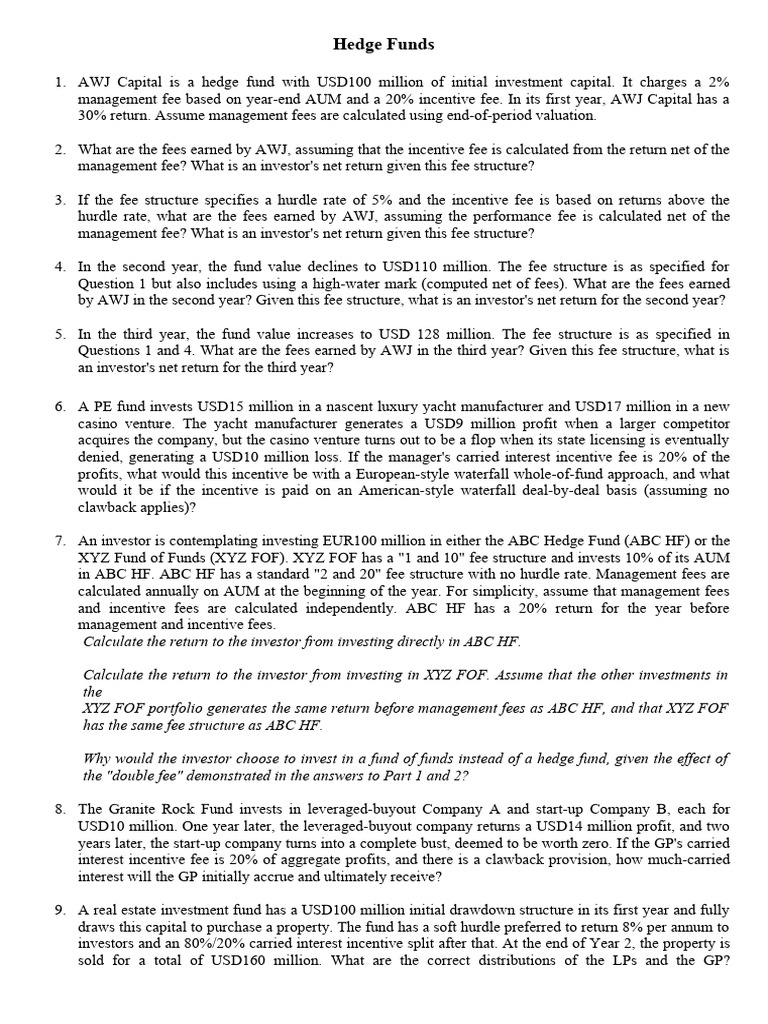Hedge Funds Pdf Hedge Fund Money