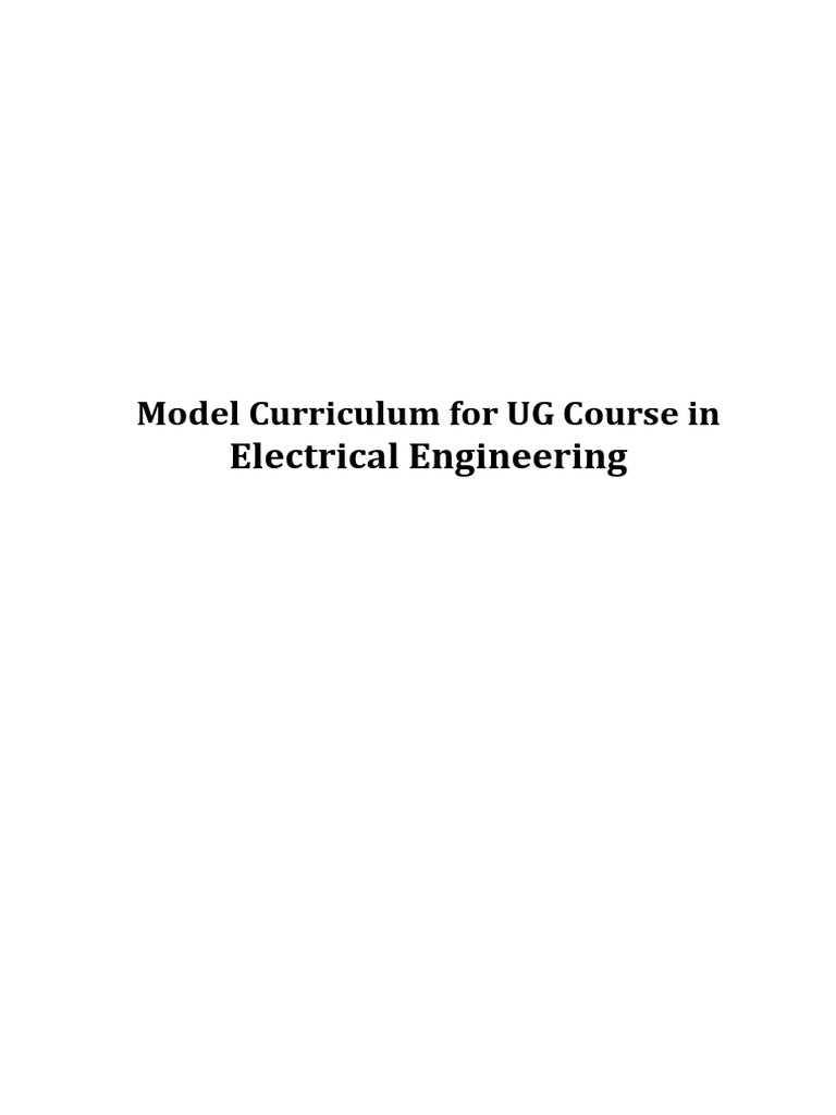 AICTE Model Curriculum for EEE 2024 | PDF | Science | Engineering