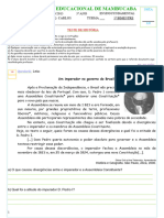 2015 - 5º ano - Teste de História - 1º B - Carlos André