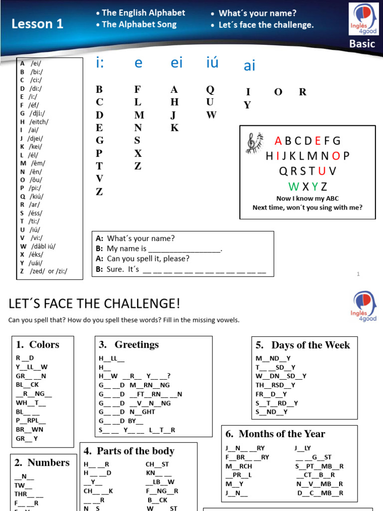 English Alphabet and Basic Lessons | PDF | Grammatical Number | Meal