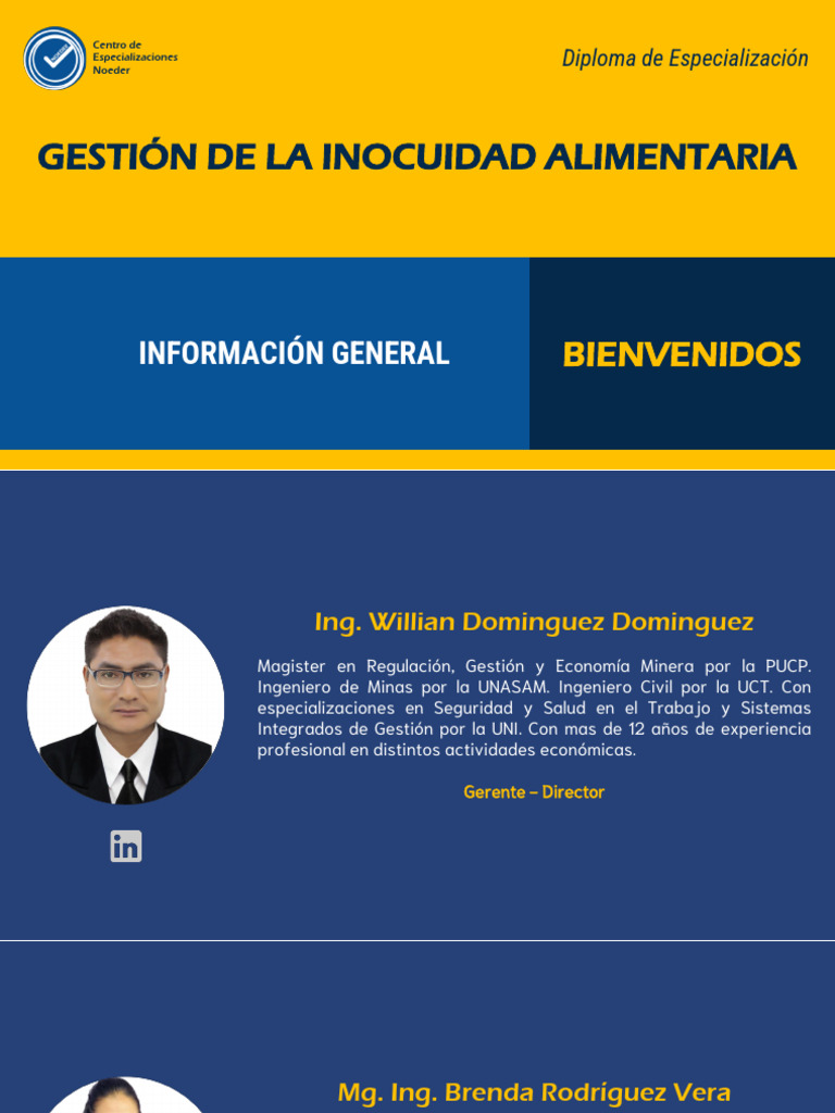 Charla Informativa - Diplomado Gestion de La Inocuidad Alimentaria ...