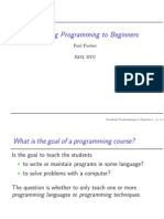 Teaching Programming To Beginners: Paul Fischer