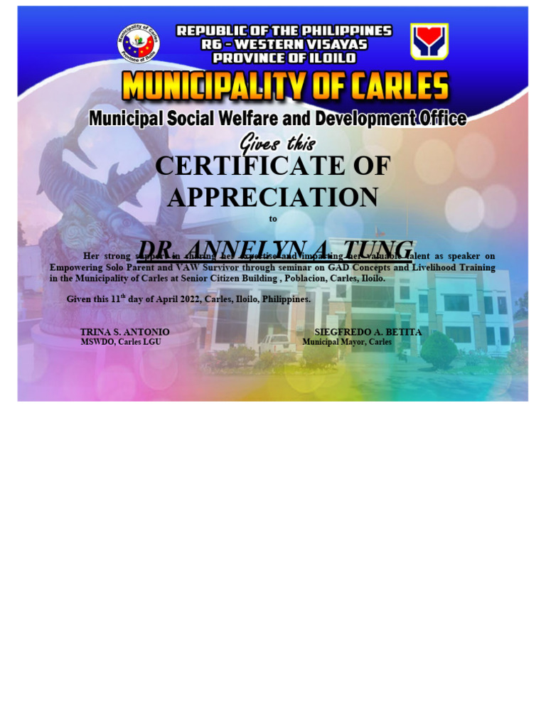 Cert MSWDO | PDF