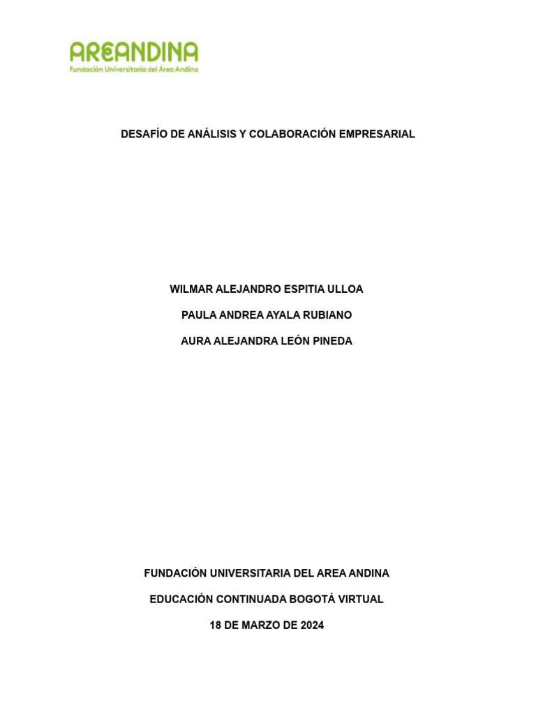 Desafio de analisis y colaboraci n empresarial pdf inteligencia