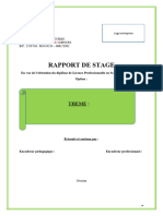 Page de Garde Rapport de Stage Et Mémoire Licence & Master en Science Et Technologie