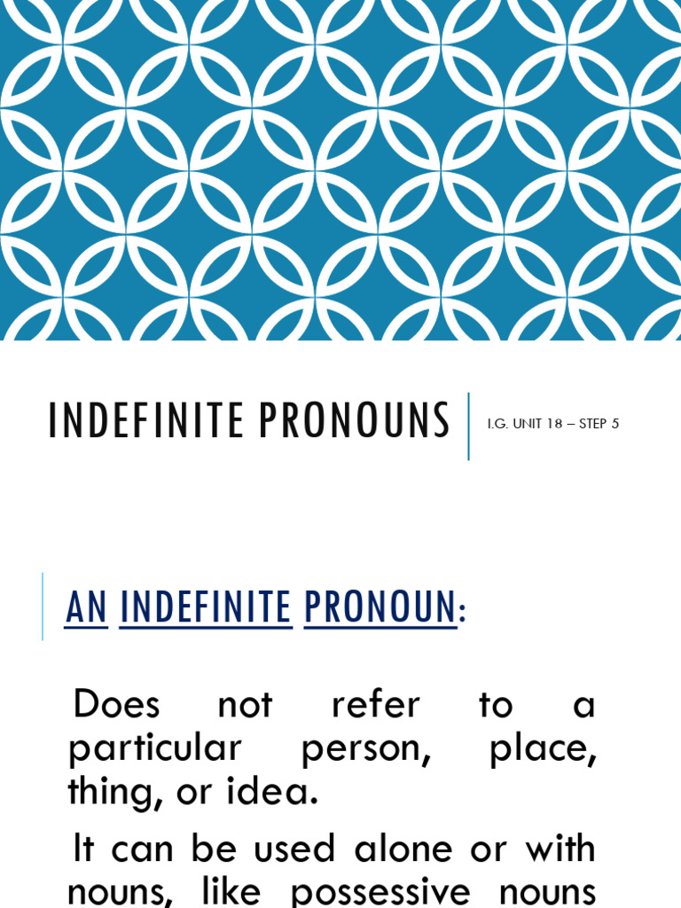 Indefinite Pronouns Guide & Exercises | PDF | Pronoun | Linguistic Typology