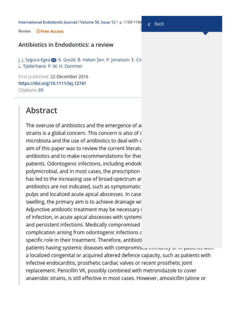 Antibiotics in Endodontics A Review Segura Egea 2017