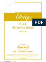 Baby Lock Unity BLTY Quick Reference Sewing Machine Instruction Manual