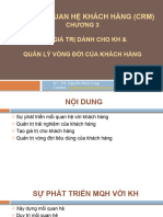 CRM. Chương 3. Tao Gia Tri Cho KH Va QL Chu Ky Doi Song KH