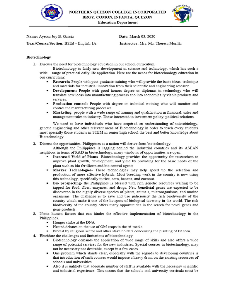 Biotechnology Pdf Biotechnology Life Sciences