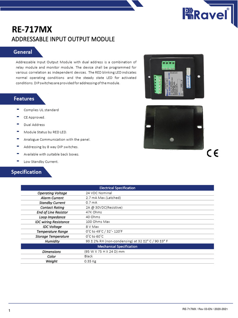 Addressable Output Module Overview | PDF | Electrical Resistance And ...
