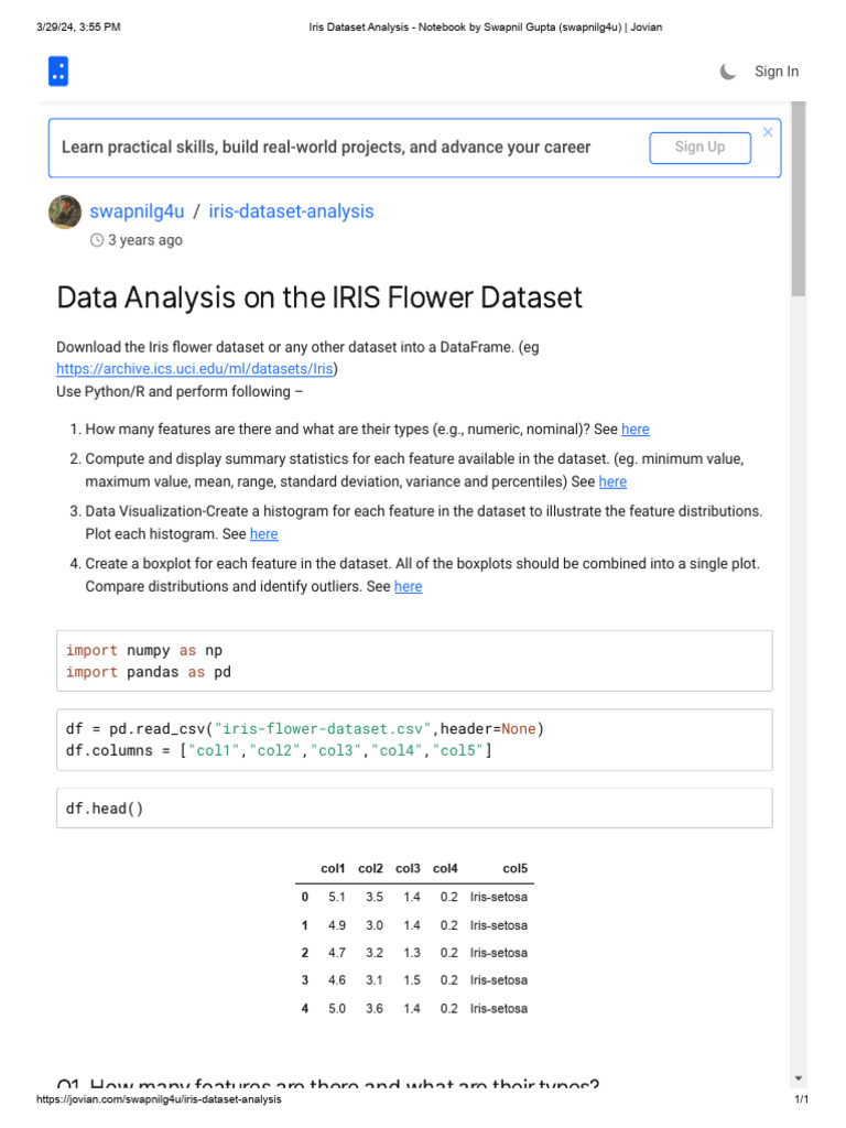 Iris Dataset Analysis - Notebook by Swapnil Gupta (Swapnilg4u) - Jovian ...