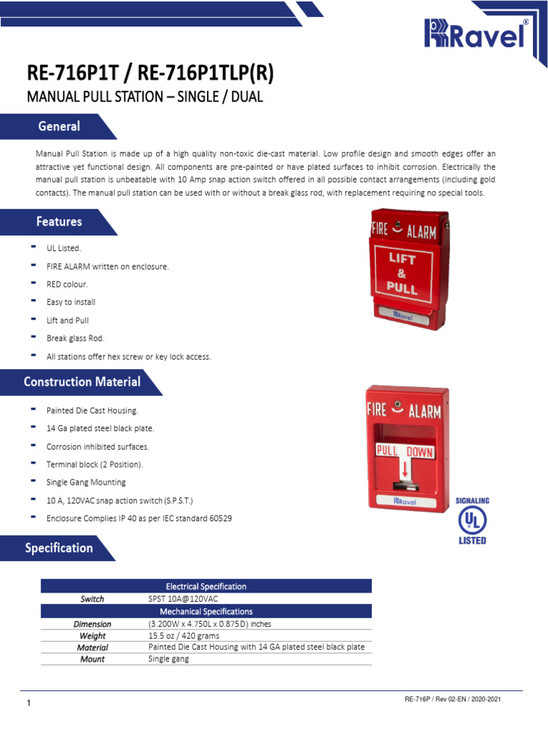 Re 716P Rev 02 en - 29 3 21 | PDF | Switch | Building Engineering
