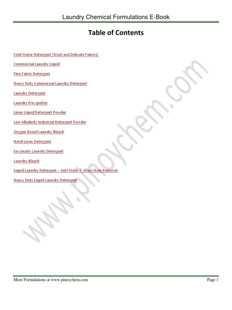 Laundry Formulation eBook Detergent Sodium Hydroxide