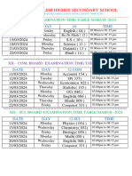 Board Time Table