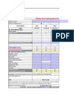 Weekly Time Tracking Record For Consultants at Onsite: 45 Day of Week Date