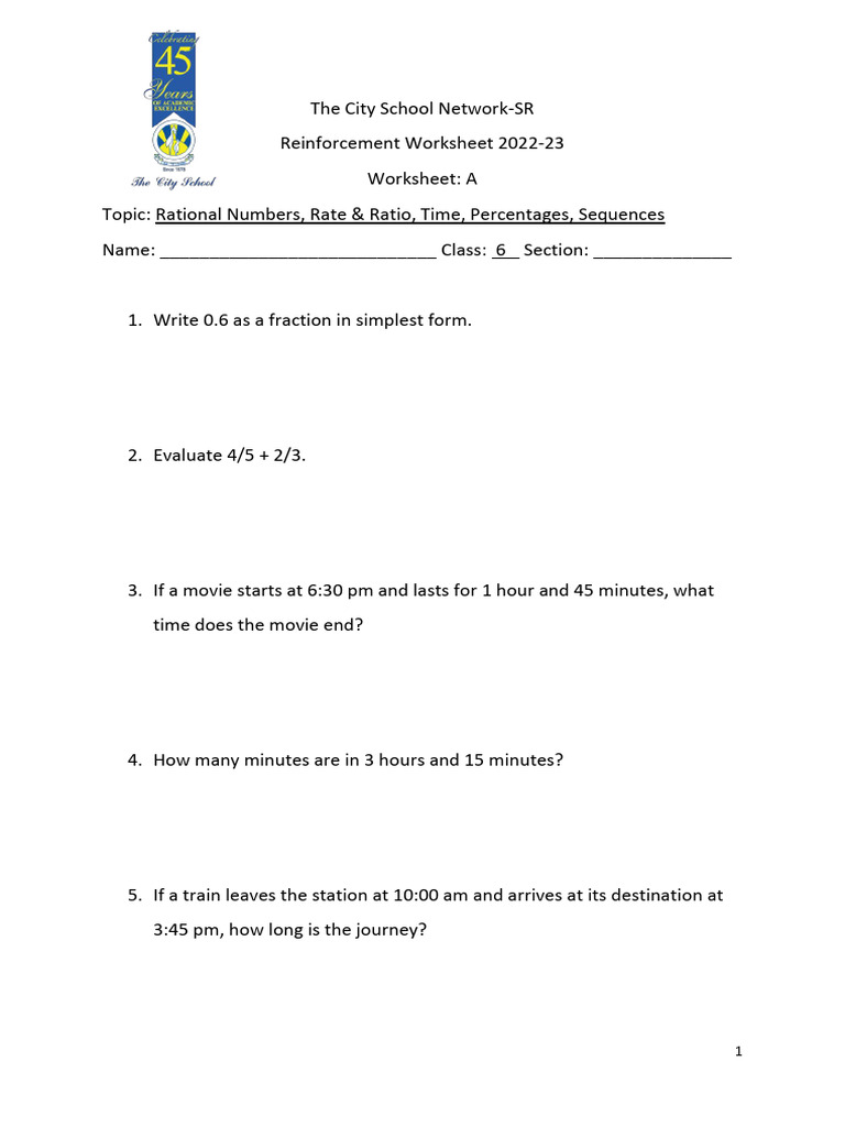 Grade 6 Work Sheet A | PDF | Career & Growth | Teaching Methods & Materials