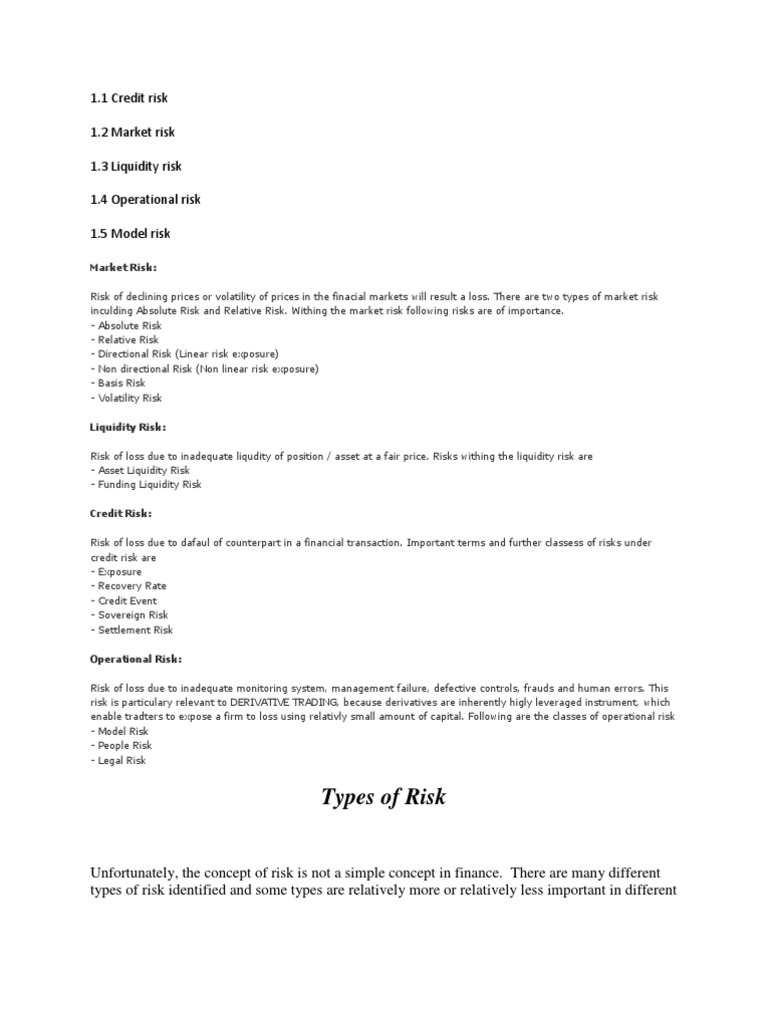 Types of Financial Risks Explained | PDF | Risk | Market Liquidity