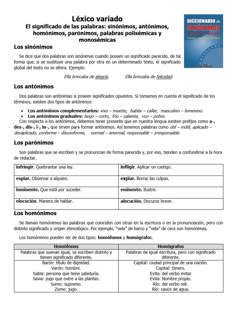 Significado de Palabras | PDF | Lexicología | Semántica léxica
