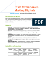 Objectif de Formation en Marketing Digitale